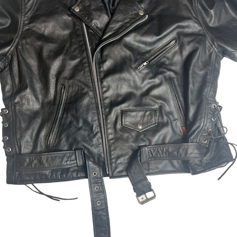 Interstate Leather Men's Motorcycle Leather Jacket Size 54 (XL) - Picture 5 of 16